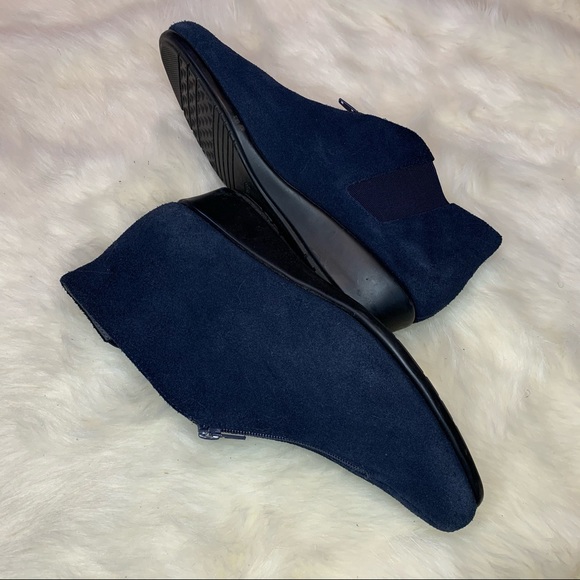 Aerosoles StitchNTurn Blue Suede Booties sz 10M - Picture 7 of 14